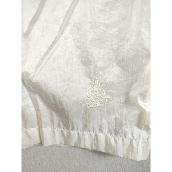 Vintage USA Olympics Jacket Mens XL White Nylon Windbreaker Track‎ Warmup 90s - Picture 7 of 10